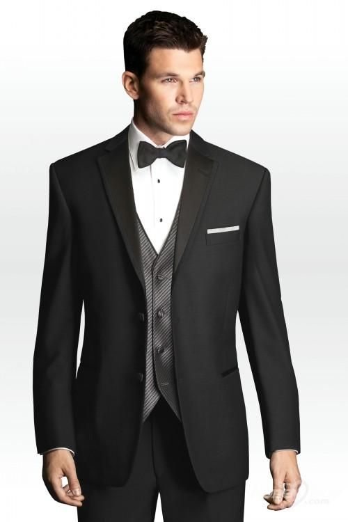 2017 Nice Black Men Tuxedo Men Wedding Tuxedos Groom Suits Prom Suits ...