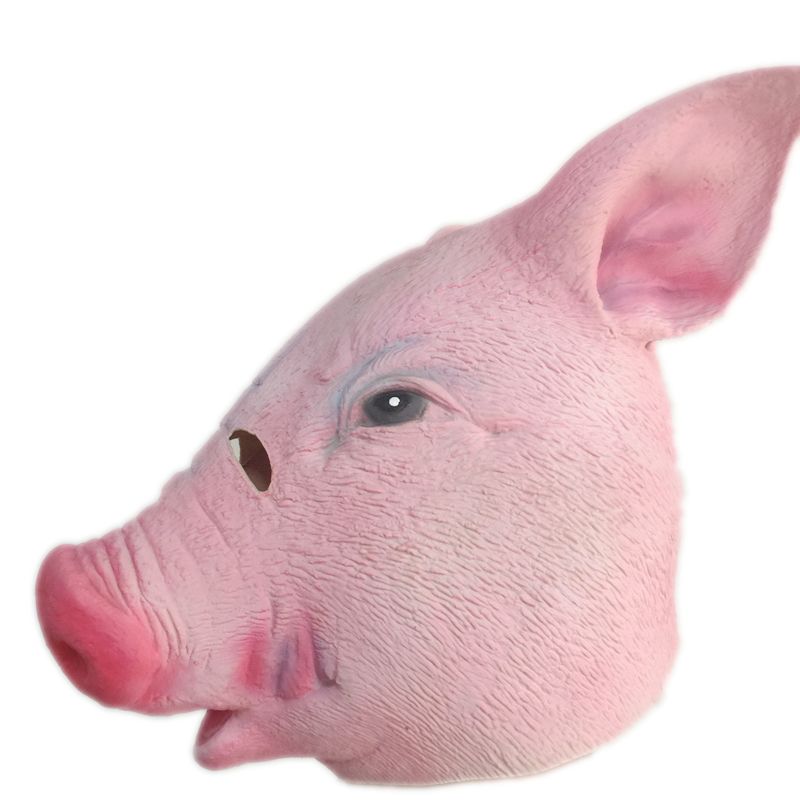 Cute Animal Pig Mask Full Head Latex Masks Halloween Masquerade Swine