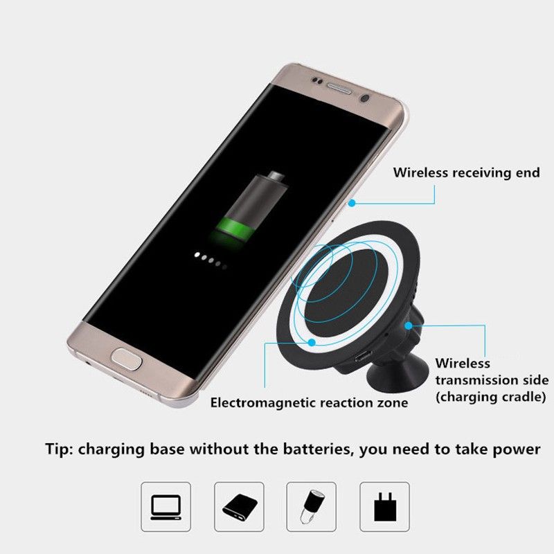 2016 qi wireless charger dock magnetic 360