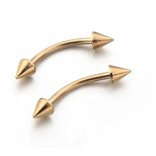 2019 Wholesale Jewelry 16g Eyebrow Piercing Jewelry Gold Plated Spike
