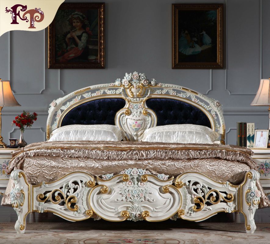 Antique Furniture Bedroom-baroque Style Queen Bed - High End Classic Antique Furniture Bedroom-baroque Style Queen Bed - High End Classic King Bed Antique Bed Baroque Furniture European Classic Furniture Online with ... - Antique Furniture Bedroom-baroque Style Queen Bed - High End Classic