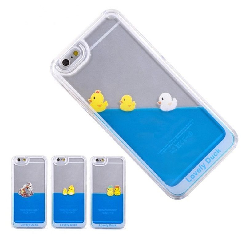 3d flowing liquid case for iphone 7 7s plus swimming yellow duck ... Case in 3d