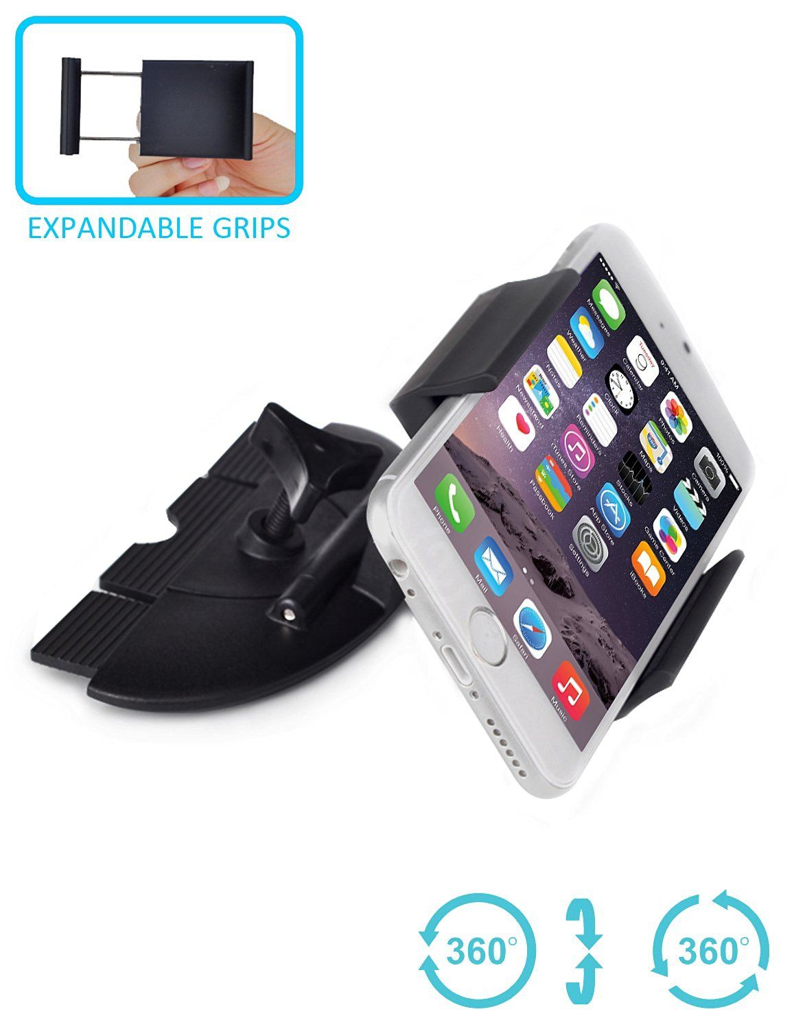 Smartphone Cradles Cell Phone Holders Car CD Slot Mount With Expandable