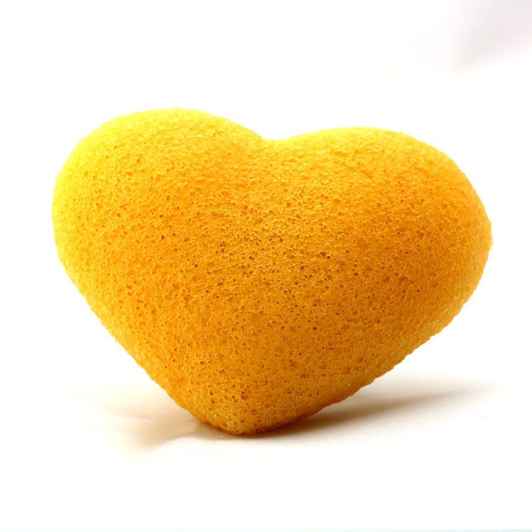 New Cute Heart Shaped Konjac Sponge Natural Facial Exfoliator Healthy