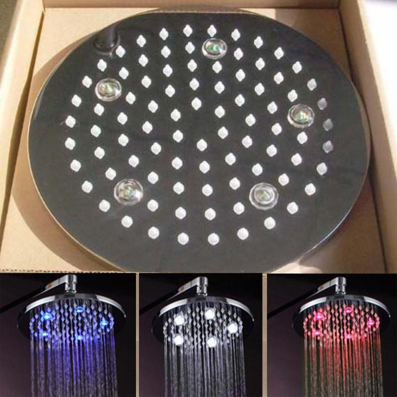 Led Light Shower Head !! 8 Brass Chrome Ceiling Led Rain Shower Head