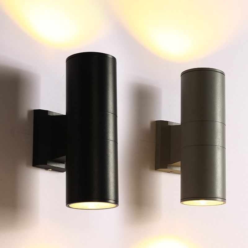 2018 Black Led Outdoor Wall Sconce With Metal Cylinder Shade Modern 2018 Black Led Outdoor Wall Sconce With Metal Cylinder Shade Modern Decor Up Down Dual Head Lamp Waterproof Ip65 6w 10w Cob From Hehemm