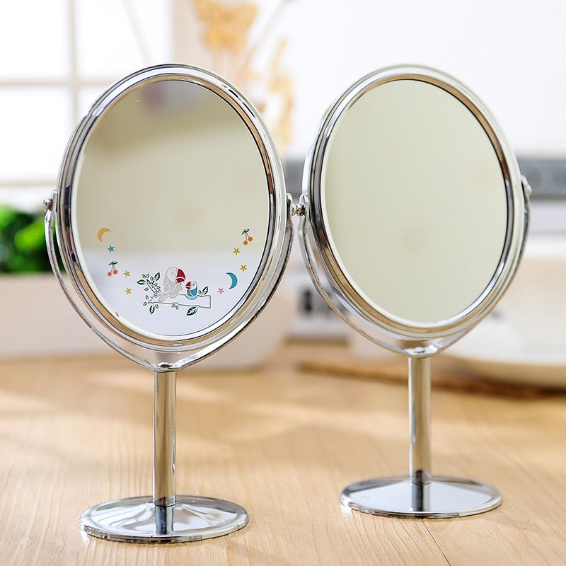 Women Beauty Dress Up Mirror Desktop Double Sides Swivel Cosmetic Women Beauty Dress Up Mirror Desktop Double Sides Swivel Cosmetic Makeup Round Metal Crafts1x 2 Magnification High Quality Deskt China