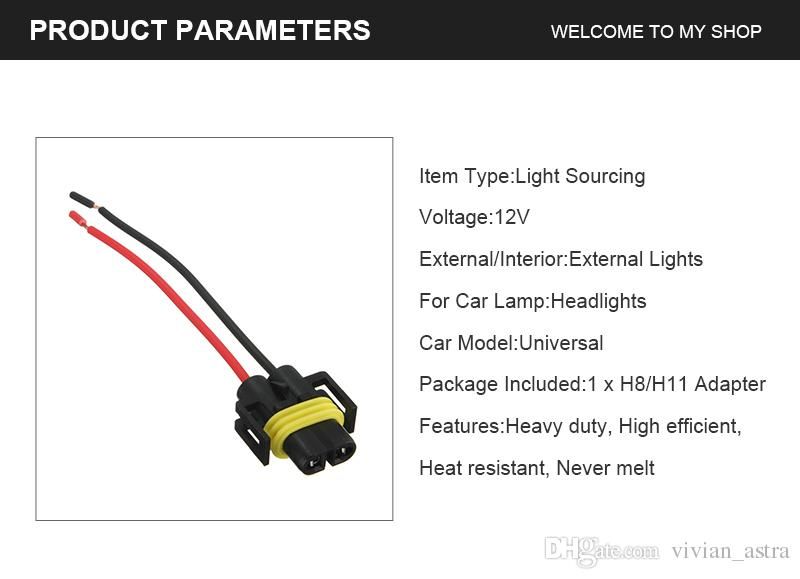 h8 h11 female adapter wiring harness socket car auto wire connector Headlamp Wiring h8 h11 female adapter wiring harness socket car auto wire connector cable plug for hid led headlight fog light lamp bulb led automotive light bulbs led