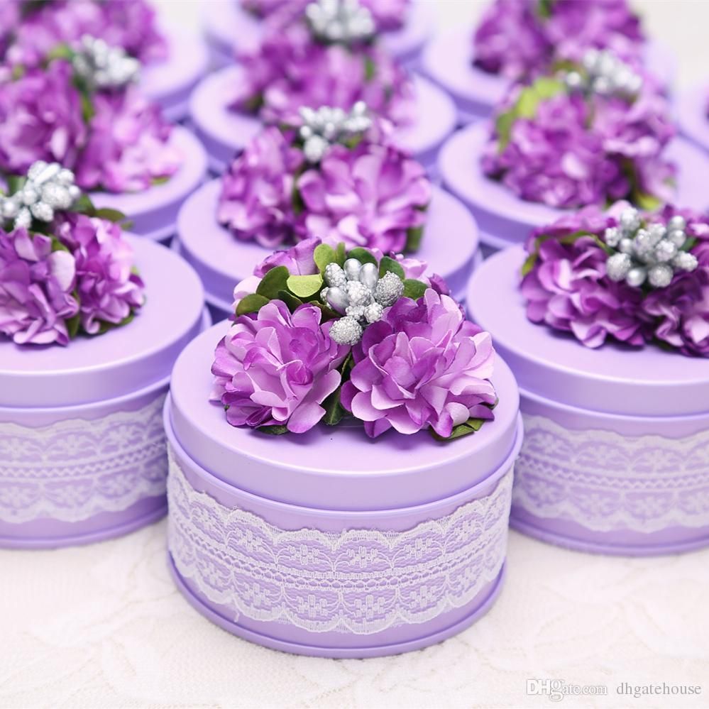 high quality 20pcs lot personalized purple candy boxes creative candy box wedding supplies personalized candy boxes