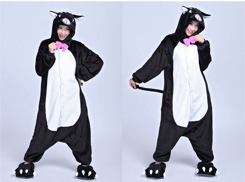 Acheter Nouvel Animal Adulte Chat Noir Cosplay Pyjamas Deguisement Costume Unisexe De 23 72 Du Dream4ever Dhgate Com