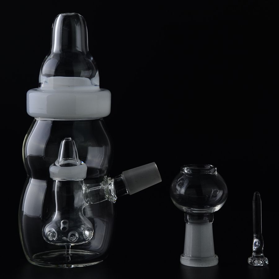 2020 Baby Bottle Percolator Bong Glass Water Pipe Baby Bottle Shape