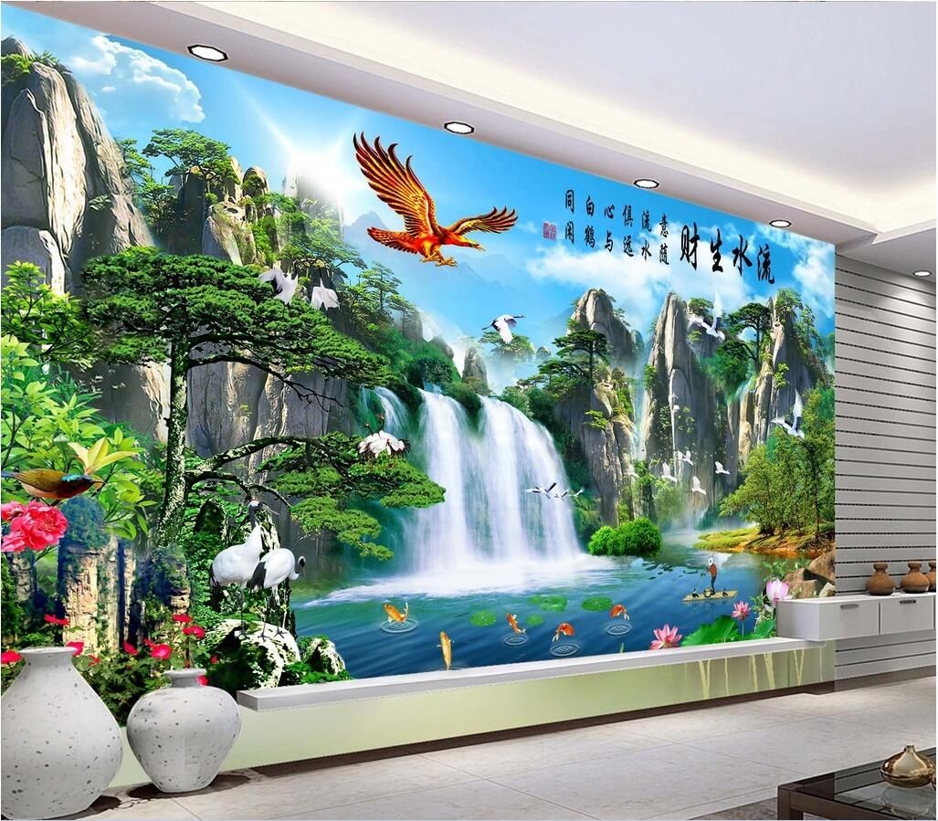 3d Room Wallpaper Custom Photo Mural The Eagle Crane Falls The