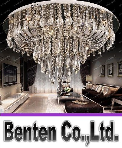 Large Round Modern Crystal Chandelier For Ceiling Luxury Foyer Led Large Round Modern Crystal Chandelier For Ceiling Luxury Foyer Led Lighting Fixtures Res De Cristal Home Lamps Llfa Edison Bulb Capiz