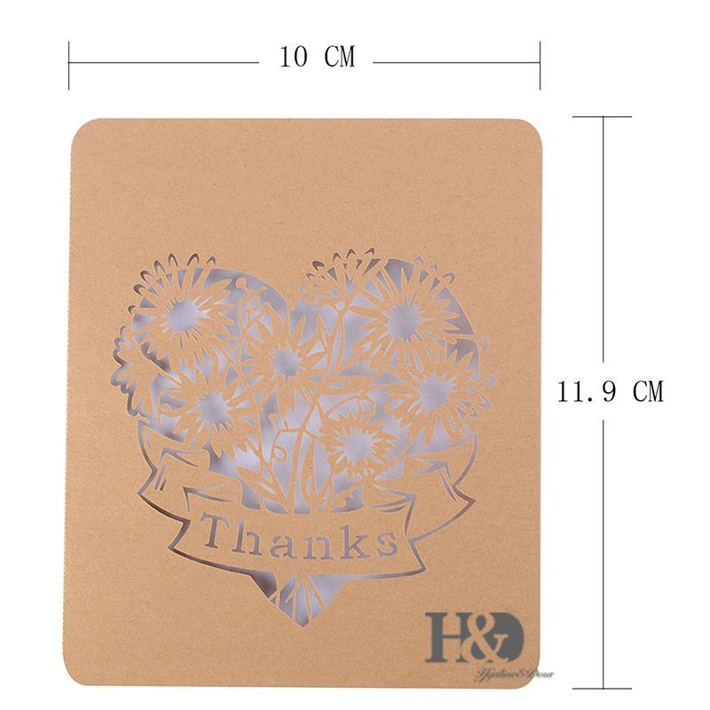 cut out heart thank you cards folded note card greeting card wedding heart thank you cards