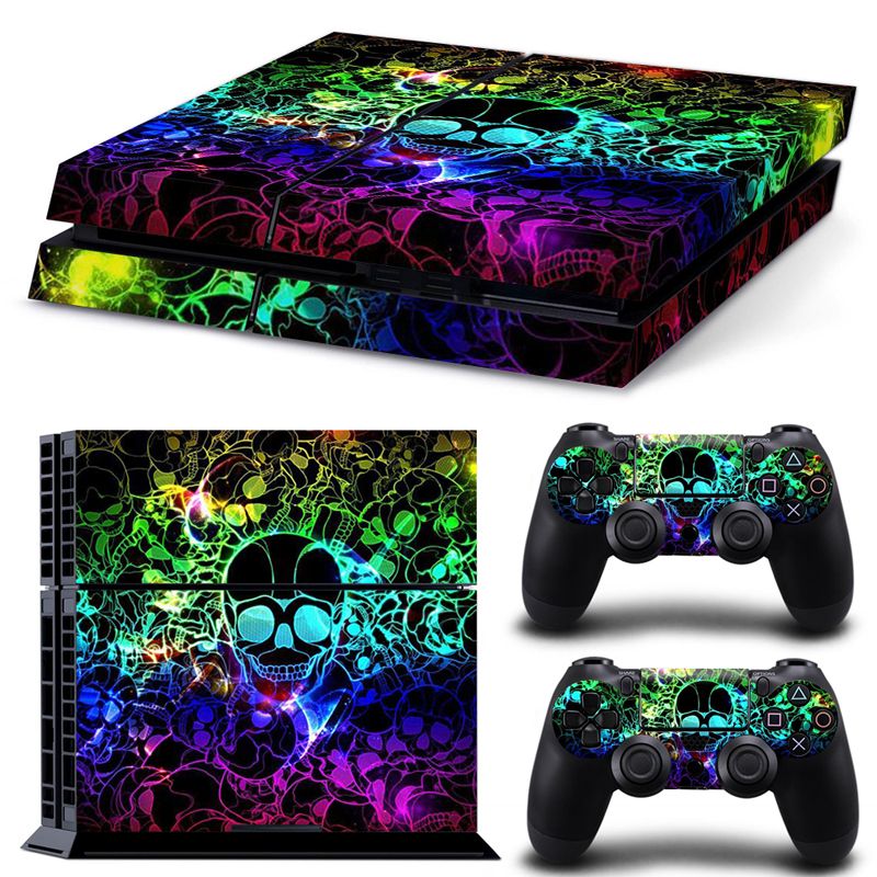 Custom Design Skin Stickers PS4 Vinyl Decal Cover for Playstation4 Console  + 2Pcs Controller Skin Decals - 