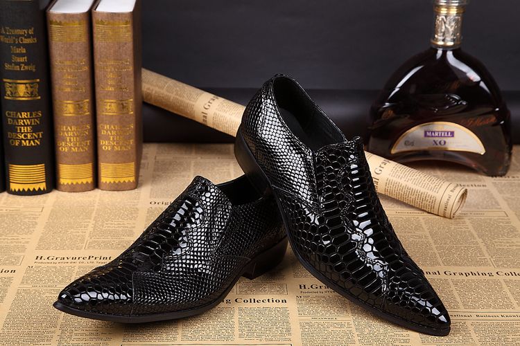 black snakeskin dress shoes