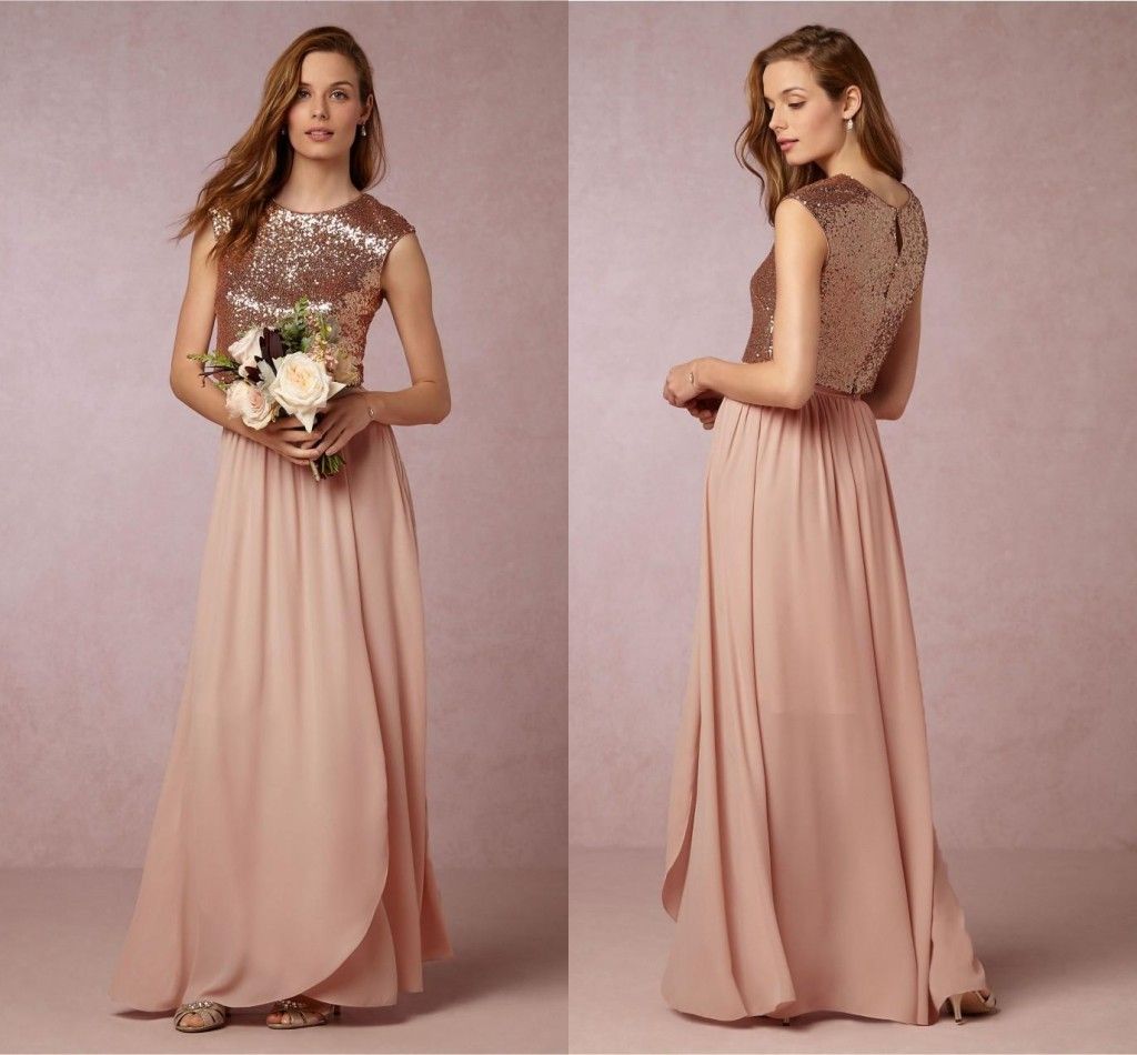 Blush Gold Bridesmaid Dresses | 2016 Newtwo Pieces Blush Pink Bridesmaid Dresses Rose Gold Sequins Blush Gold Bridesmaid Dresses | 2016 Newtwo Pieces Blush Pink Bridesmaid Dresses Rose Gold Sequins