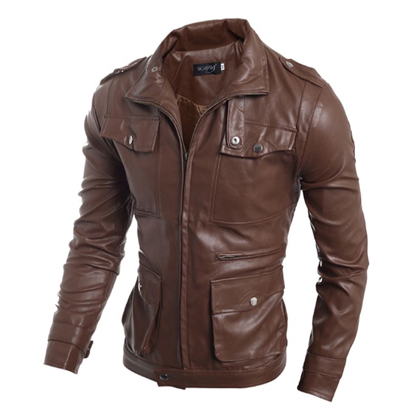 Whole Men Designed Multi Buckle Korean Minimalist Slim Leather Whole Men Designed Multi Buckle Korean Minimalist Slim Leather Jacket Dark Brown Light Black M 2xl Very Mens Coats Jackets From
