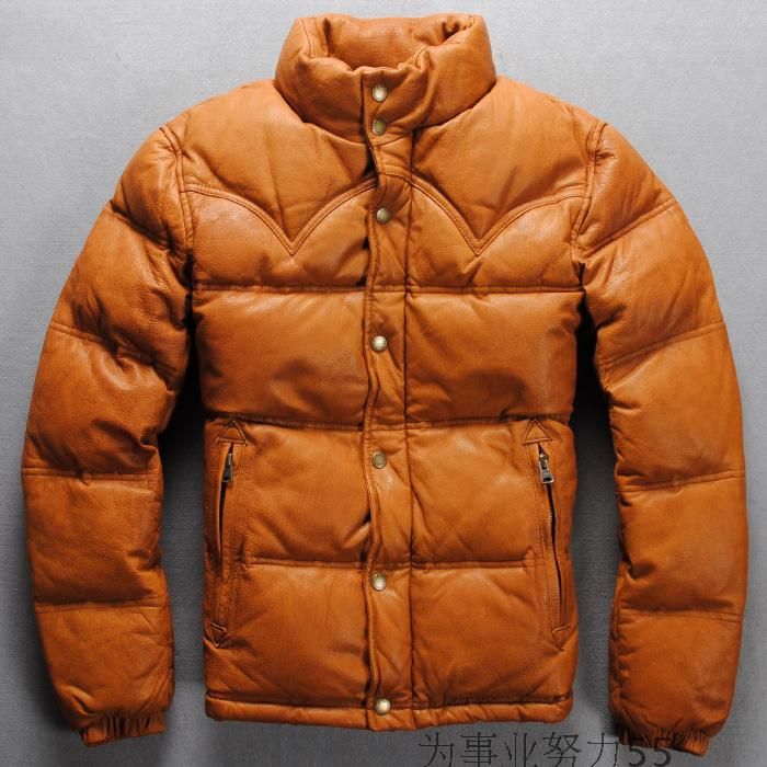 Buy Best And Latest Gender Japanese Genuine Leather Down Jackets Stand