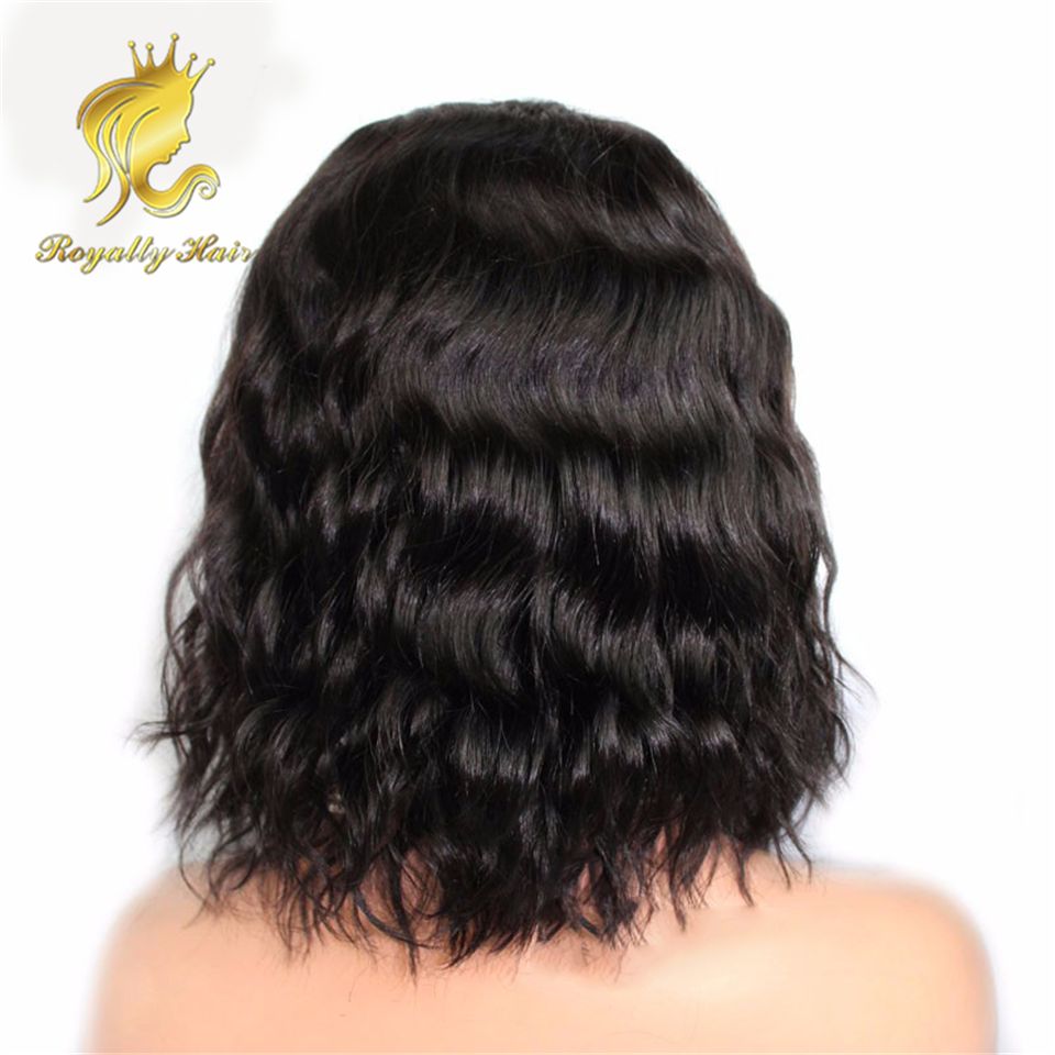 Short Bob Front Lace Wigs Brazilian Natural Wave Black Bob Wig Full Lace Human Hair Wigs For Black Women With Baby Hair