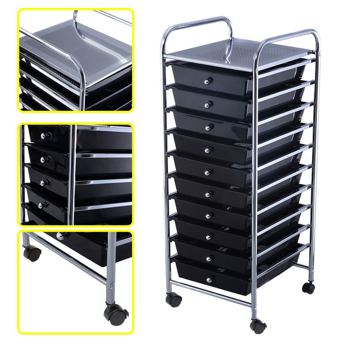 10 Drawer Rolling Storage Cart Scrapbook Paper Office School