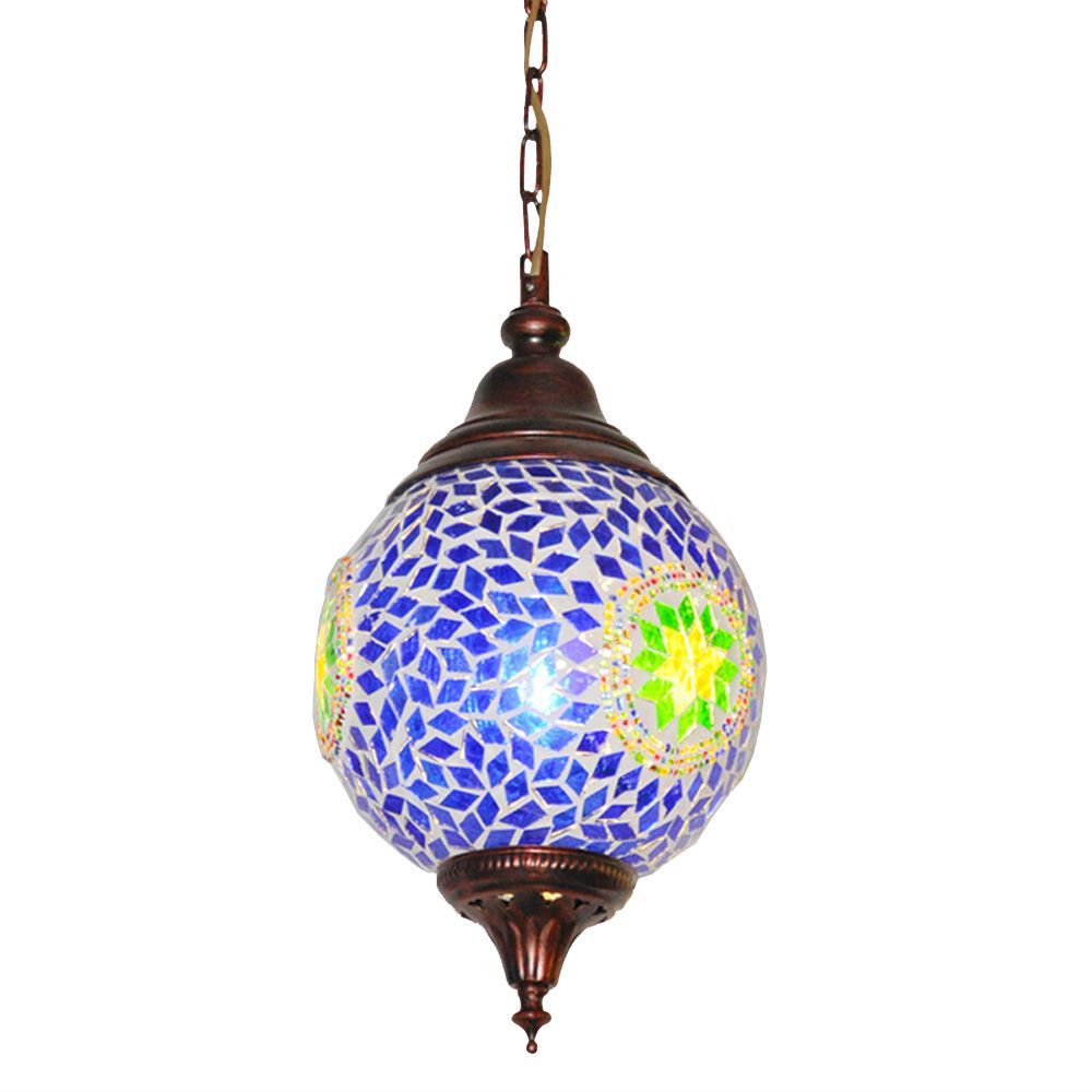Oovov Mosaic Glass Balcony Pendant Lights Creative Hallway Entrance Light Restaurant Cafe Bar Lamps