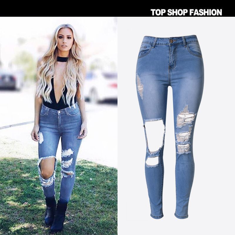 26 40 Skinny Jeans High waist jeans woman 2016 femme denim