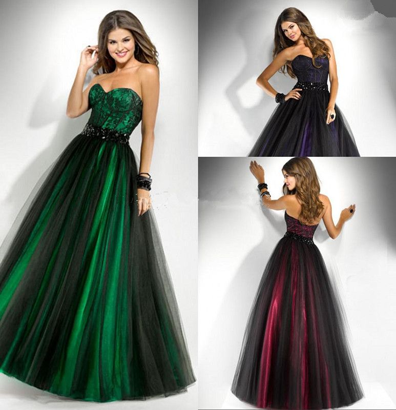 2016 Hot Sales! Emerald Green Prom Dresses A Line Sweetheart Off