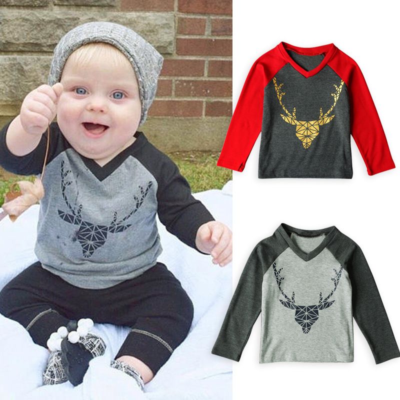 baby christmas sweater long sleeves cotton t shirt for children boys child christmas sweater