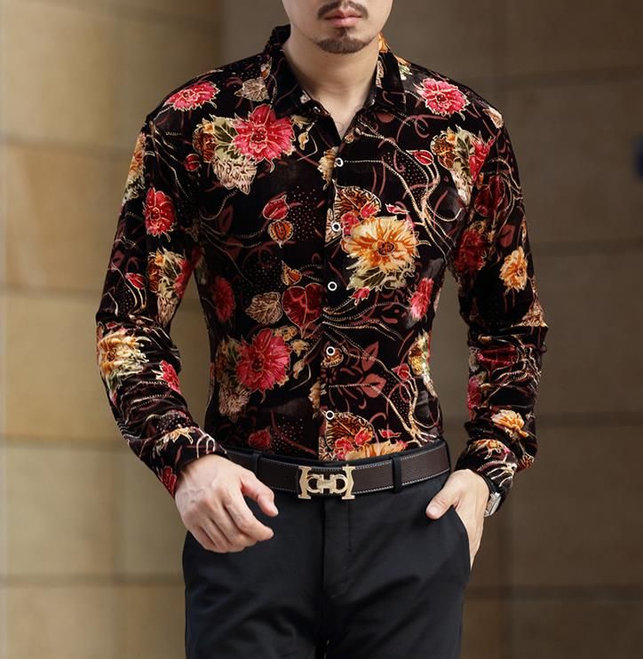 camisa de seda florida