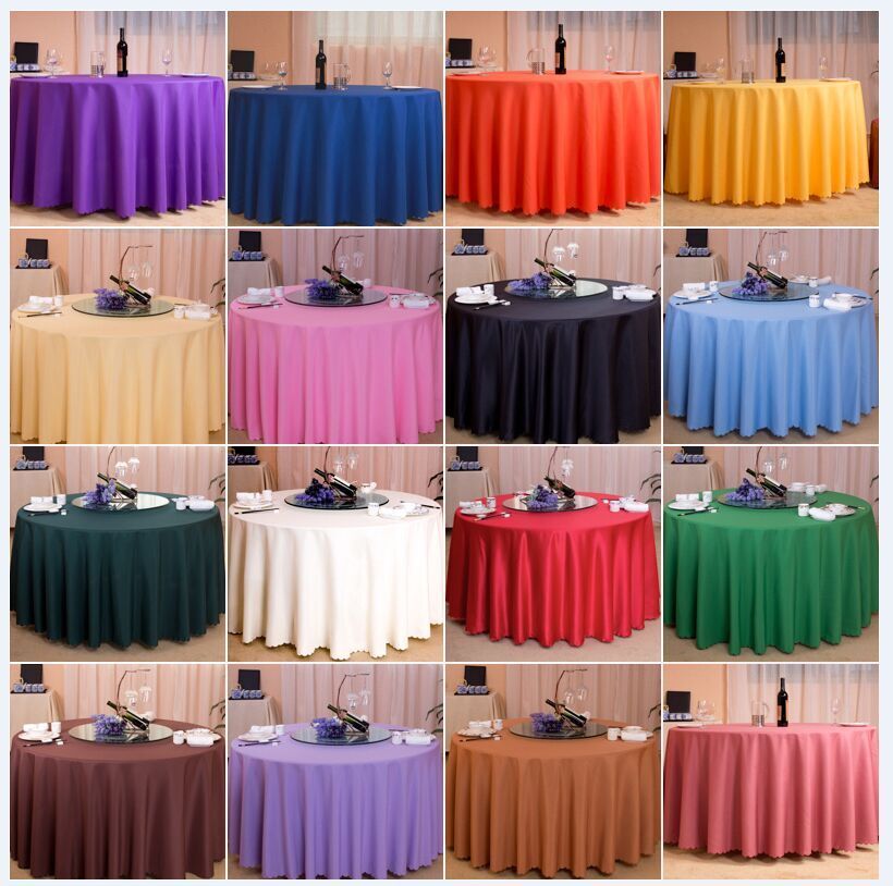 /Pack 60 Inch Round Wedding Table Cloth 100 Polyester Seamless White