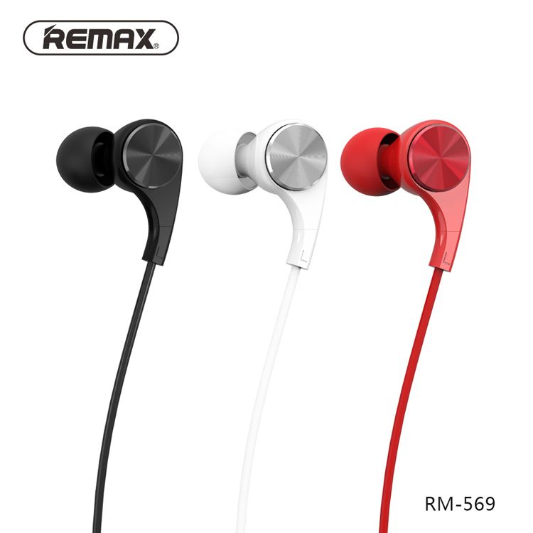 remax rm 569 wired music earphone hifi audio cnc headphone wire