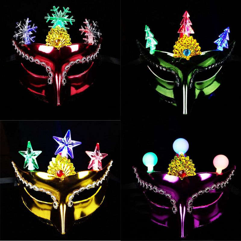 LED Light Flashing Masquerade Christmas Tree Snowflake Eye