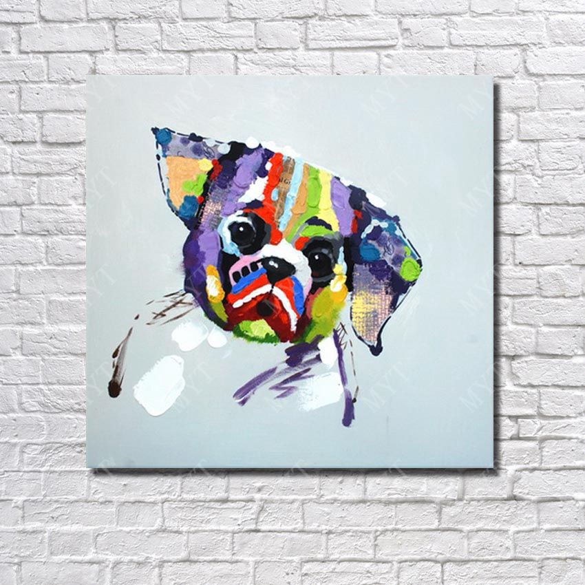 2020 Hand Made Abstract Dog Pictures Wall Art Decorative Living Room Wall Pictures Animal Oil