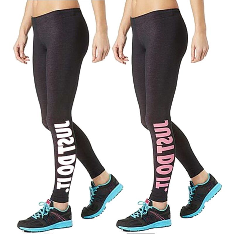 2019 Women Sport Sex Yoga Pants Just Do It Print Capris Elastic Tight Fitting Leggings Slim