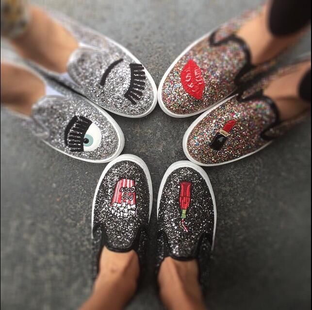 Quality Chiara Ferragni Glitter Womens Sneakers Slip On