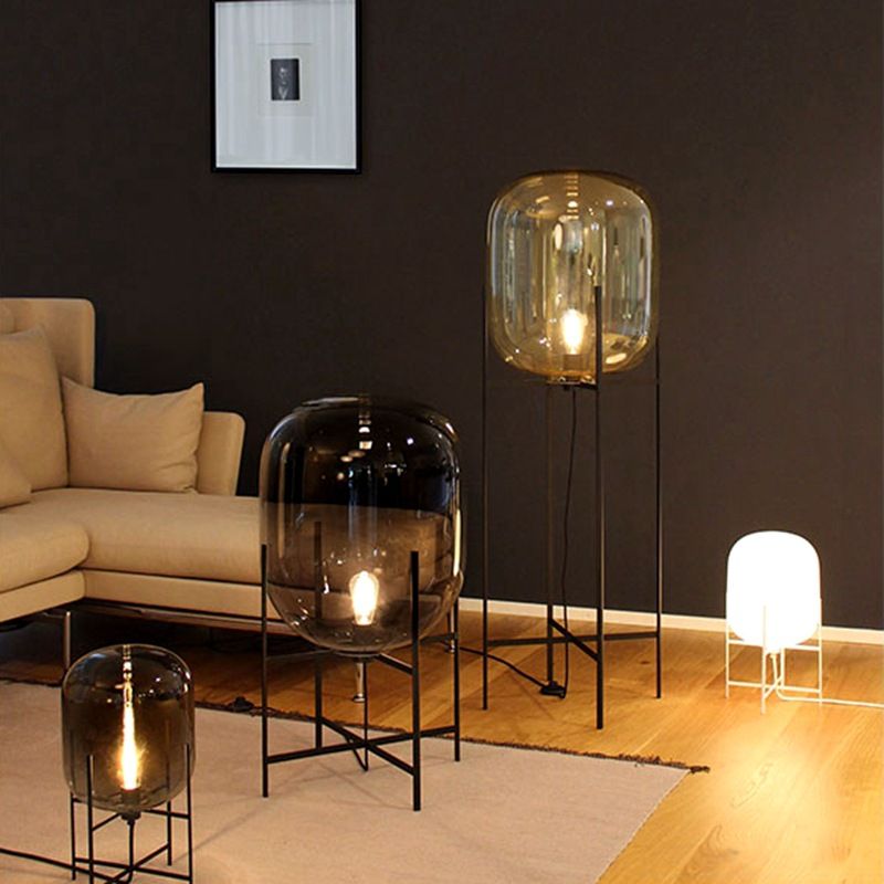 L14 Nordic Style Glass Floor Lamp Retro Melon Lights Fashion L14 Nordic Style Glass Floor Lamp Retro Melon Lights Fashion Design Table Lamps For Living Room Country House Bar Hotel Creative Pumpkin