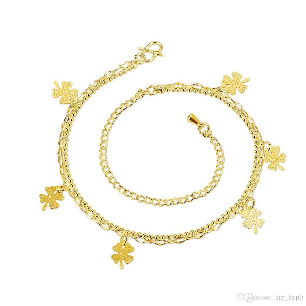 Leaf 10 inch Leaf Charm Anklet 18k Gold Plated Anklet Foot Jewelry Chain