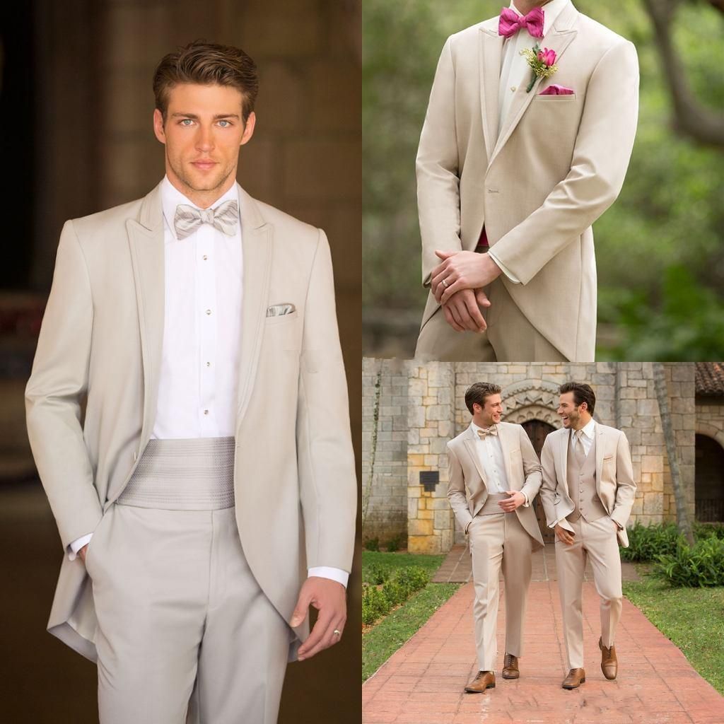 custom made suits light grey groom tuxedos