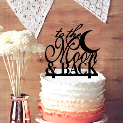 half moon pose unique cake topper to the moon back wedding cake cake toppers letter
