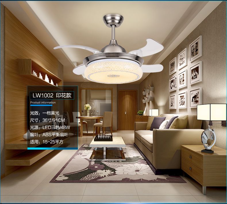 2019 Led Stealth Folding Ceiling Fan Lights Minimalism Modern Living Led Stealth Folding Ceiling Fan Lights Minimalism Modern Living Room Bedroom Dining Light