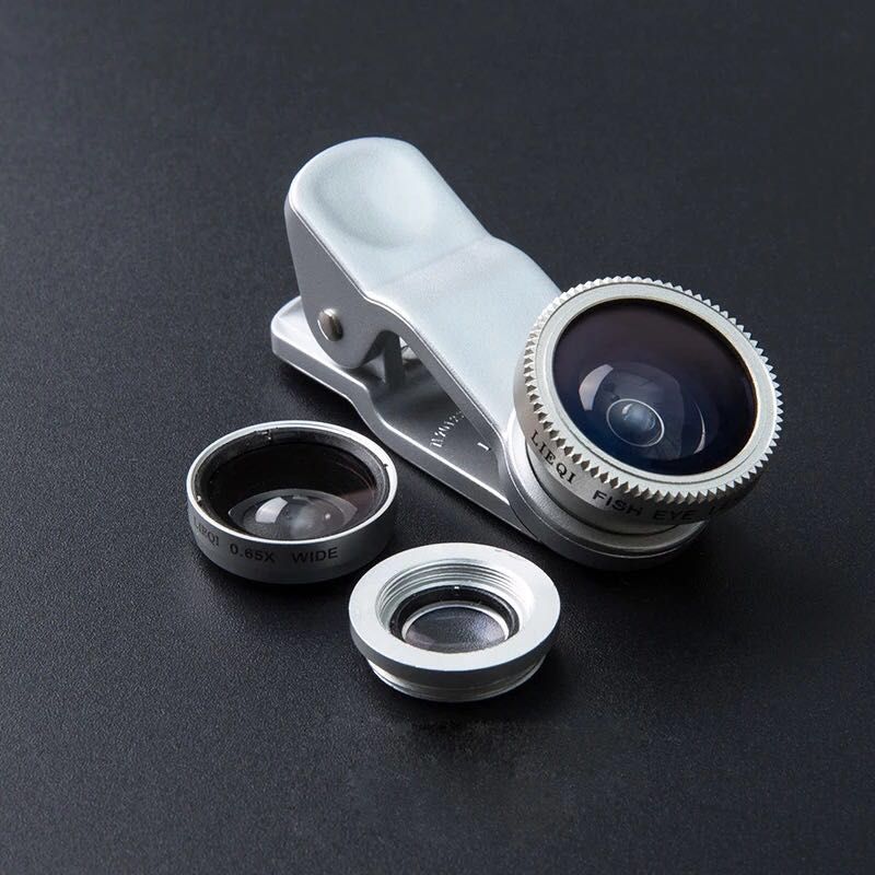 2021 3 In 1 Lens Metal Clip Fisheye Lens Universal Wide Angle Micro