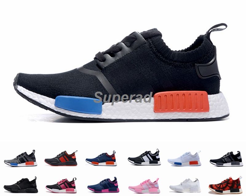 2016 NMD Runner R1 Primeknit OG Black Triple White Nice Kicks Circa Knit Men Women Running Shoes Sneakers Originals Classic Casual Shoes NMD Runner Running ...