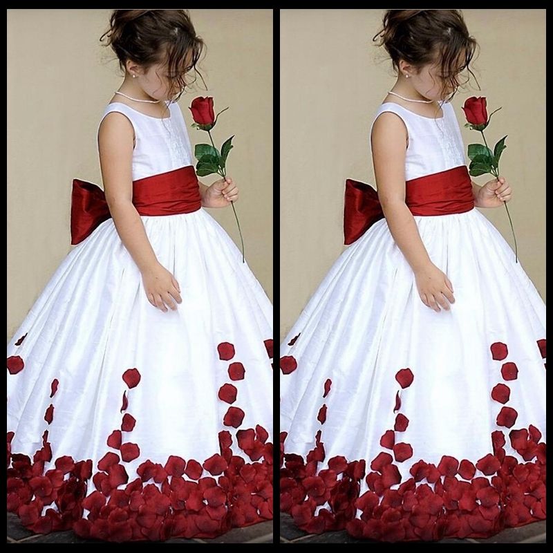 red wine flower girl dresses