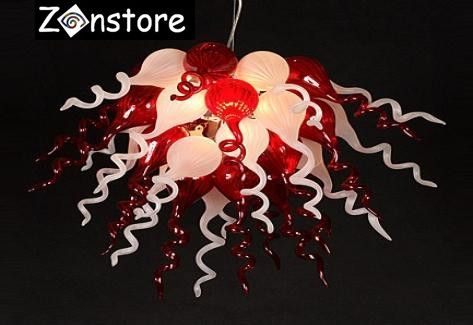 Contemporary Red And White Chandelier Ceiling Lamps Led Used Wrought Contemporary Red And White Chandelier Ceiling Lamps Led Used Wrought Iron Small Size Glass Blown Modern Hanging Lights Large Pendant