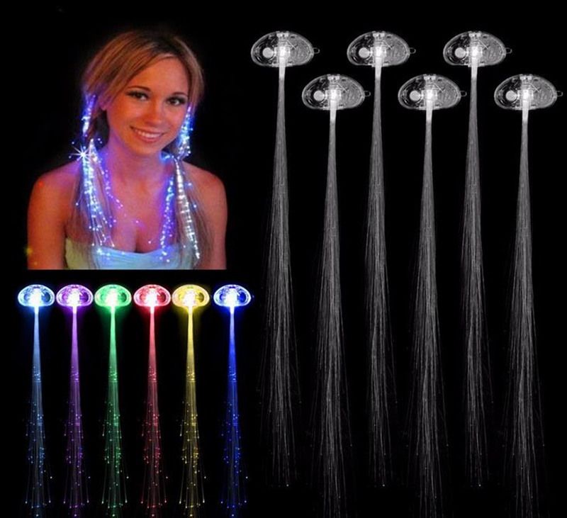 Luminous Light Up LED Hair Extension Flash Braid Party Girl Hair Glow