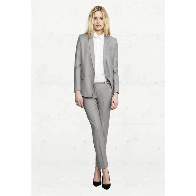 grey formal suit for ladies