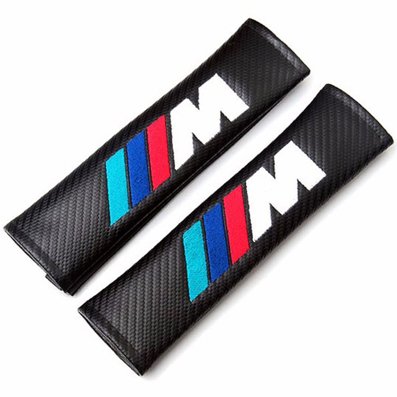 2pcs fibre de carbone ABS ceinture de s/écurit/é de voiture d/écoration d/écoration garniture compatible avec 3 s/éries F30 2013-2018