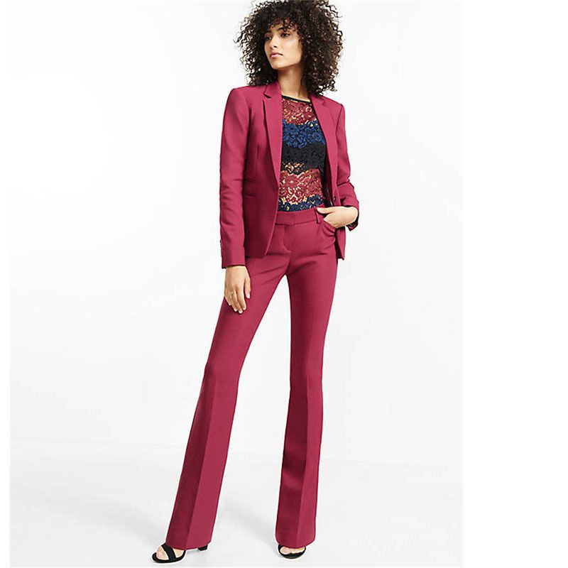 red womens tuxedo suit