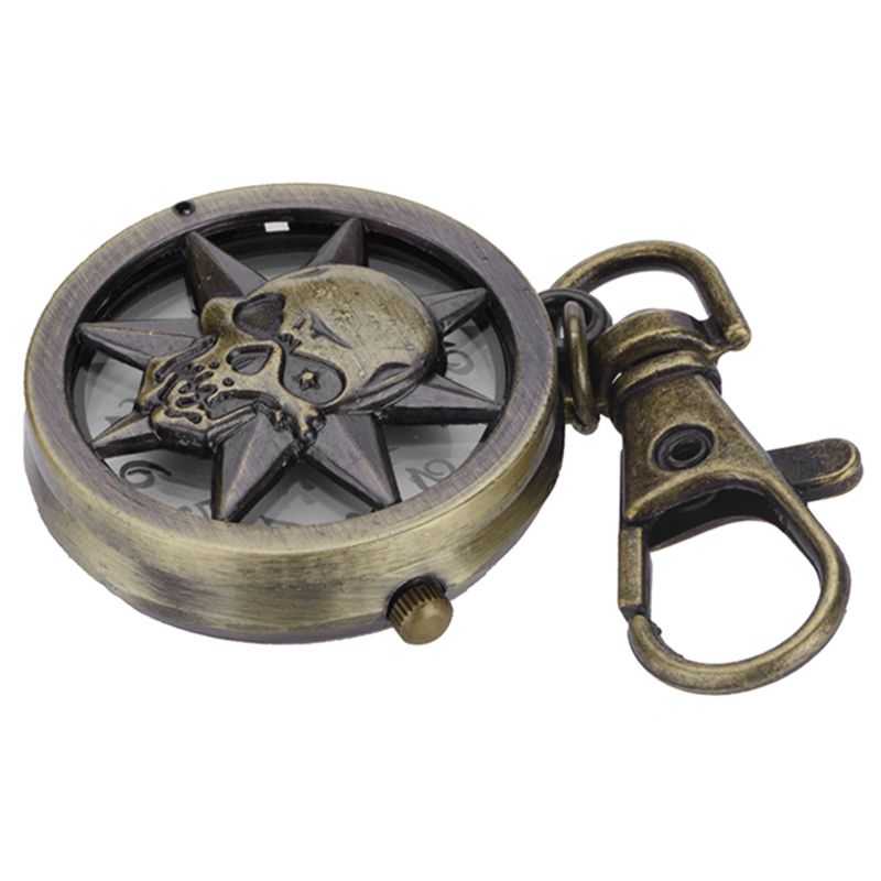 WholesaleKeychain Watch Pocket Style Watch with Chain Skull Pattern